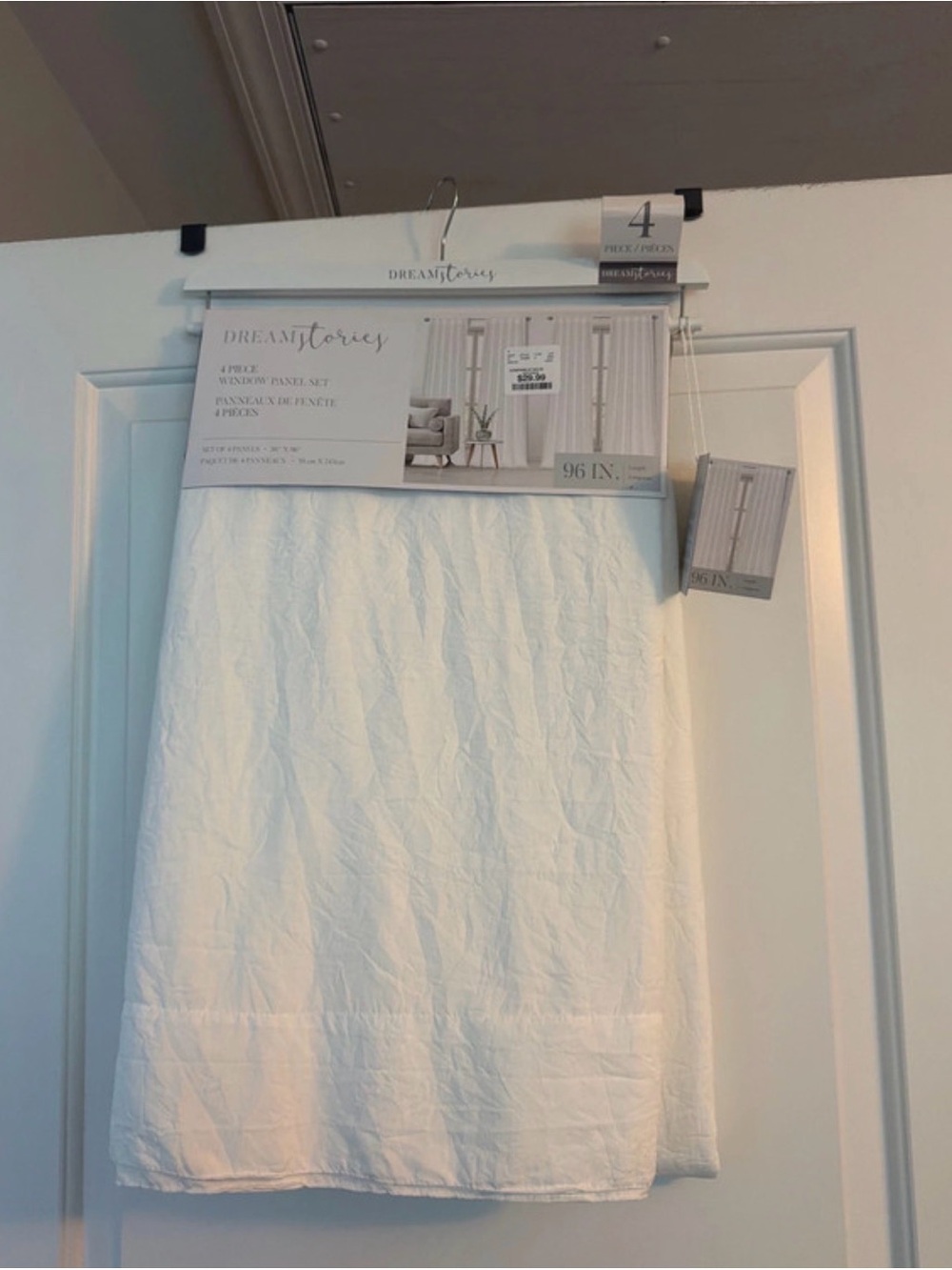 Dream Interiors White Curtain Panel Set - 4 Piece